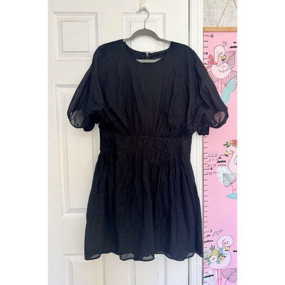 NWT Banana Republic Black Large Tall Women’s Cotton Knee Length Dress - Picture 1 of 14
